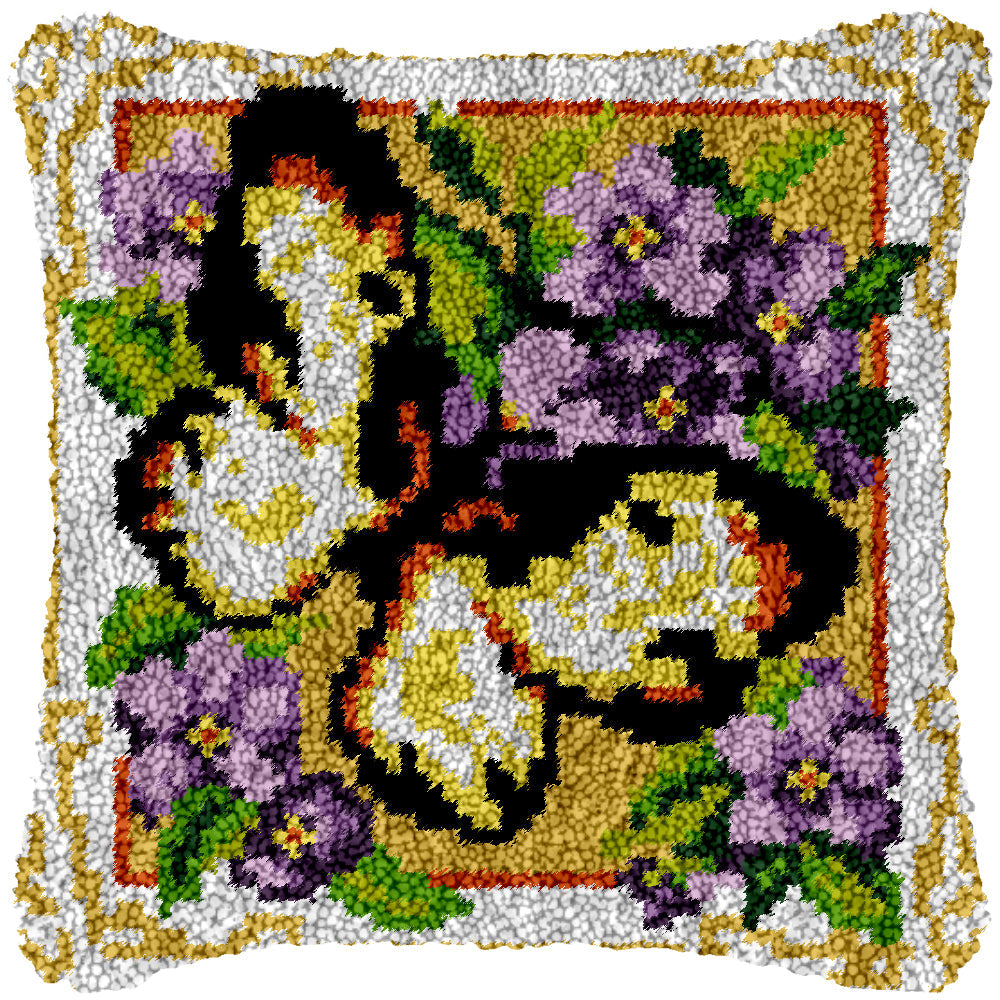 Flower Butterfly Heart DIY Latch Hook Pillowcase Making Kit For