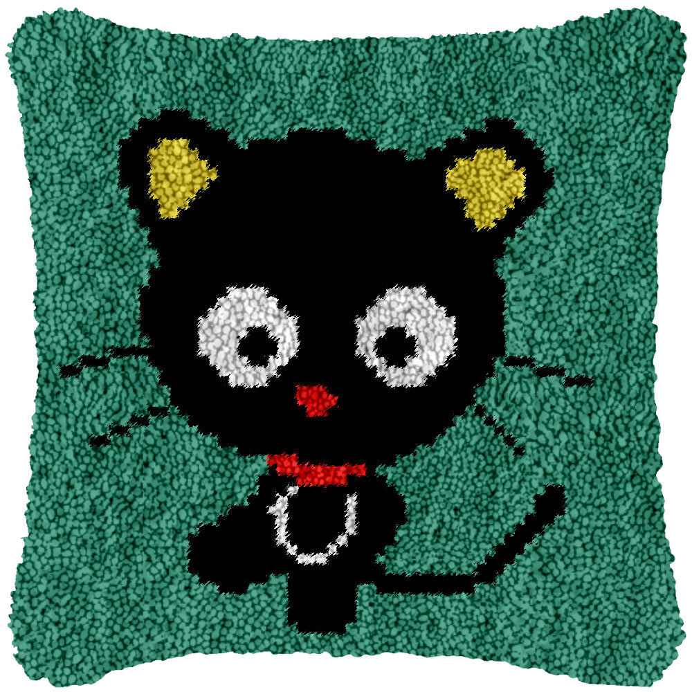 Black Cat Kitten DIY Latch Hook Pillowcase Making Kit For Adults – Latch  Hook Crafts