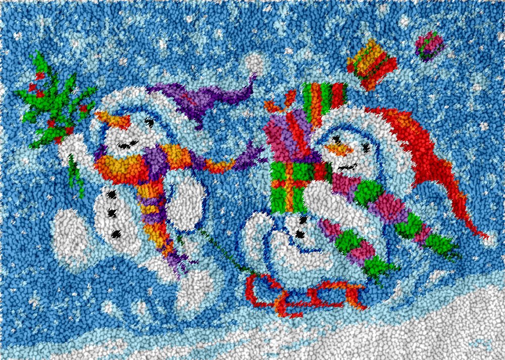 Friendly Snowman - Latch Hook Rug Kit