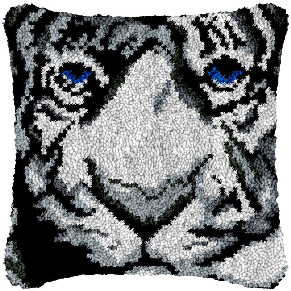 Extraordinary White Tiger - Latch Hook Rug Kit