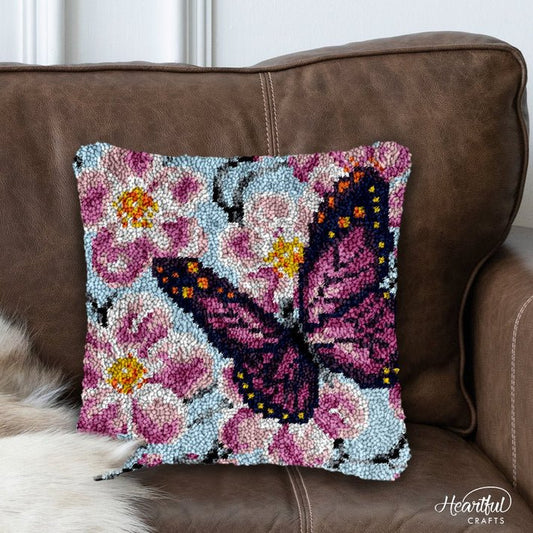 butterfly latch hook pillow