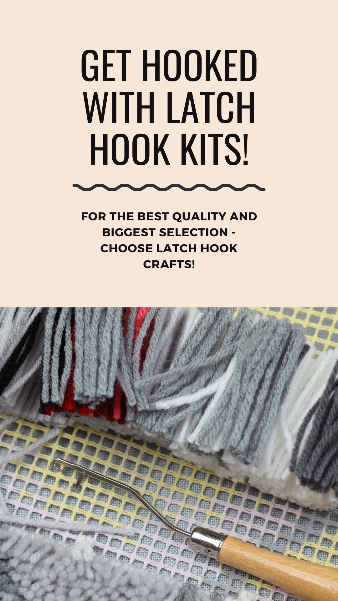 Forever Love Latch Hook Rug Kits for Adults Blank Canvas 