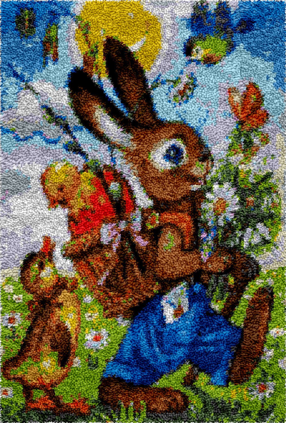 Adventurous Bunny - Latch Hook Rug Kit (US Stock) - Latch Hook Crafts