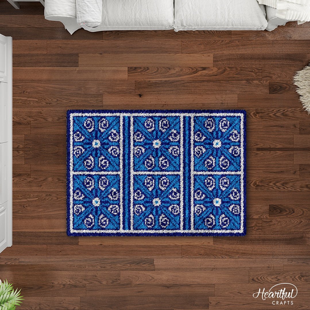 Blue Hues - Latch Hook Rug Kit (US Stock) - Latch Hook Crafts