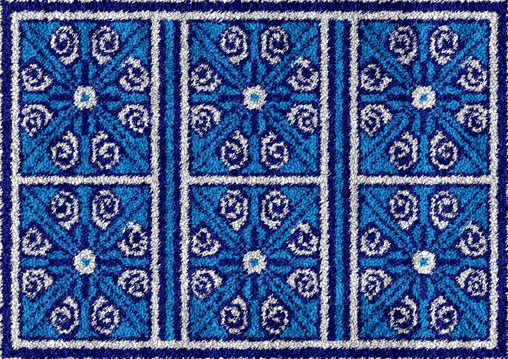 Blue Hues - Latch Hook Rug Kit (US Stock) - Latch Hook Crafts