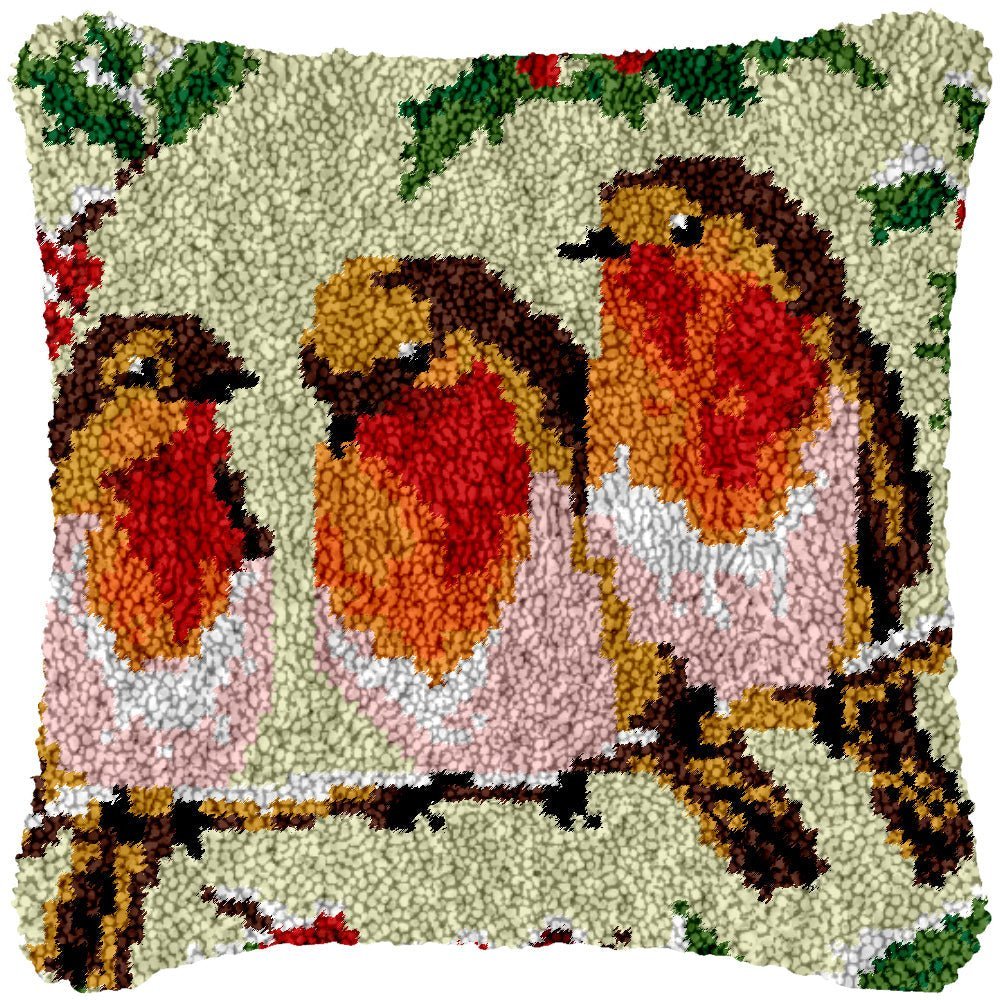 Chirping Birds - Latch Hook Pillow Kit (US Stock) - Latch Hook Crafts