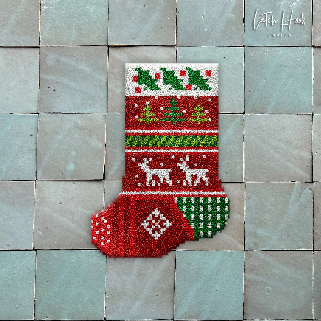 Christmas Spirit - Latch Hook Stockings Kit - Latch Hook Crafts