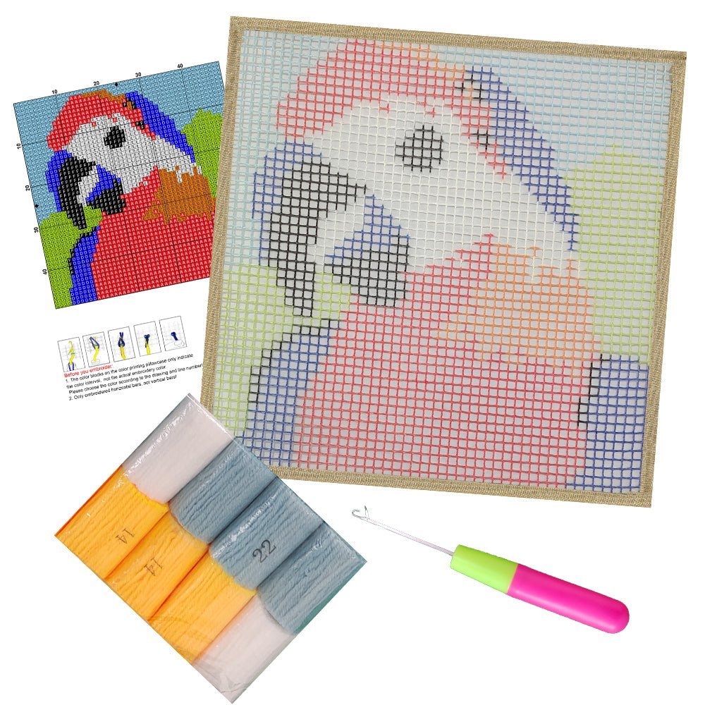 Clever Parrot - Latch Hook Kit for Kids (US Stock) - Latch Hook Crafts