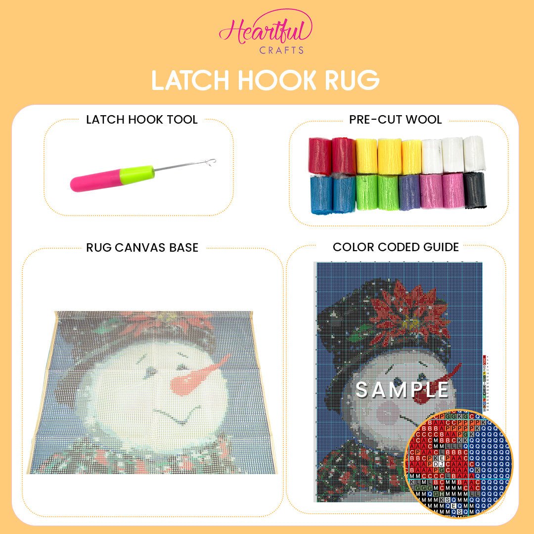 Cozy Snowman - Latch Hook Stockings Kit - Latch Hook Crafts