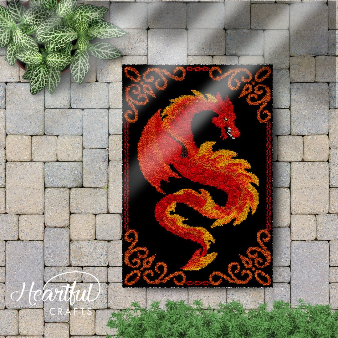 Fiery Dragon - Latch Hook Rug Kit - Latch Hook Crafts