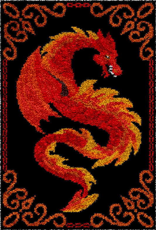 Fiery Dragon - Latch Hook Rug Kit - Latch Hook Crafts