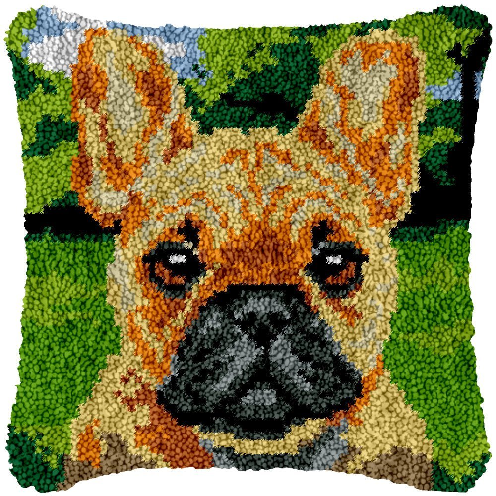 French Bulldog - Latch Hook Pillow Kit (US Stock) - Latch Hook Crafts