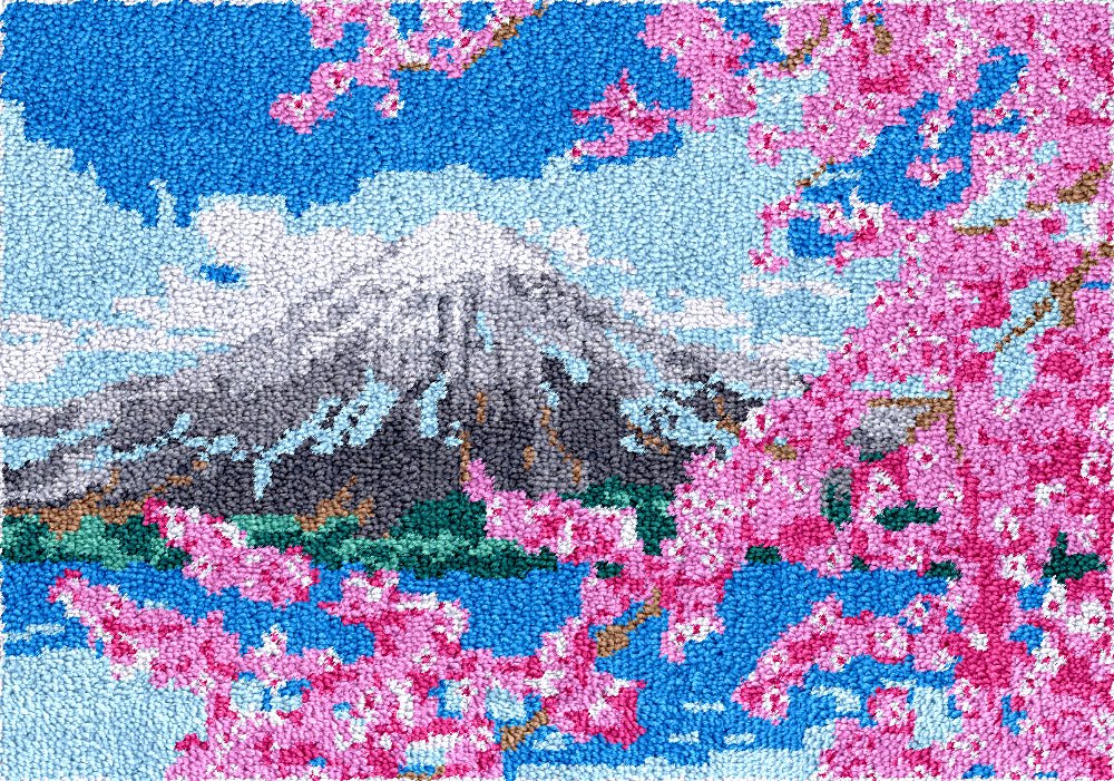 Glimpse of Mount Fuji - Latch Hook Rug Kit - Latch Hook Crafts