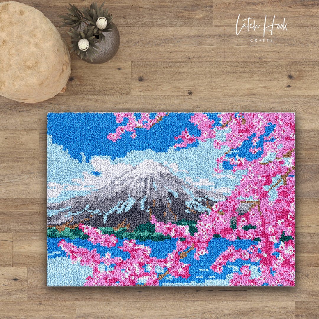 Glimpse of Mount Fuji - Latch Hook Rug Kit - Latch Hook Crafts