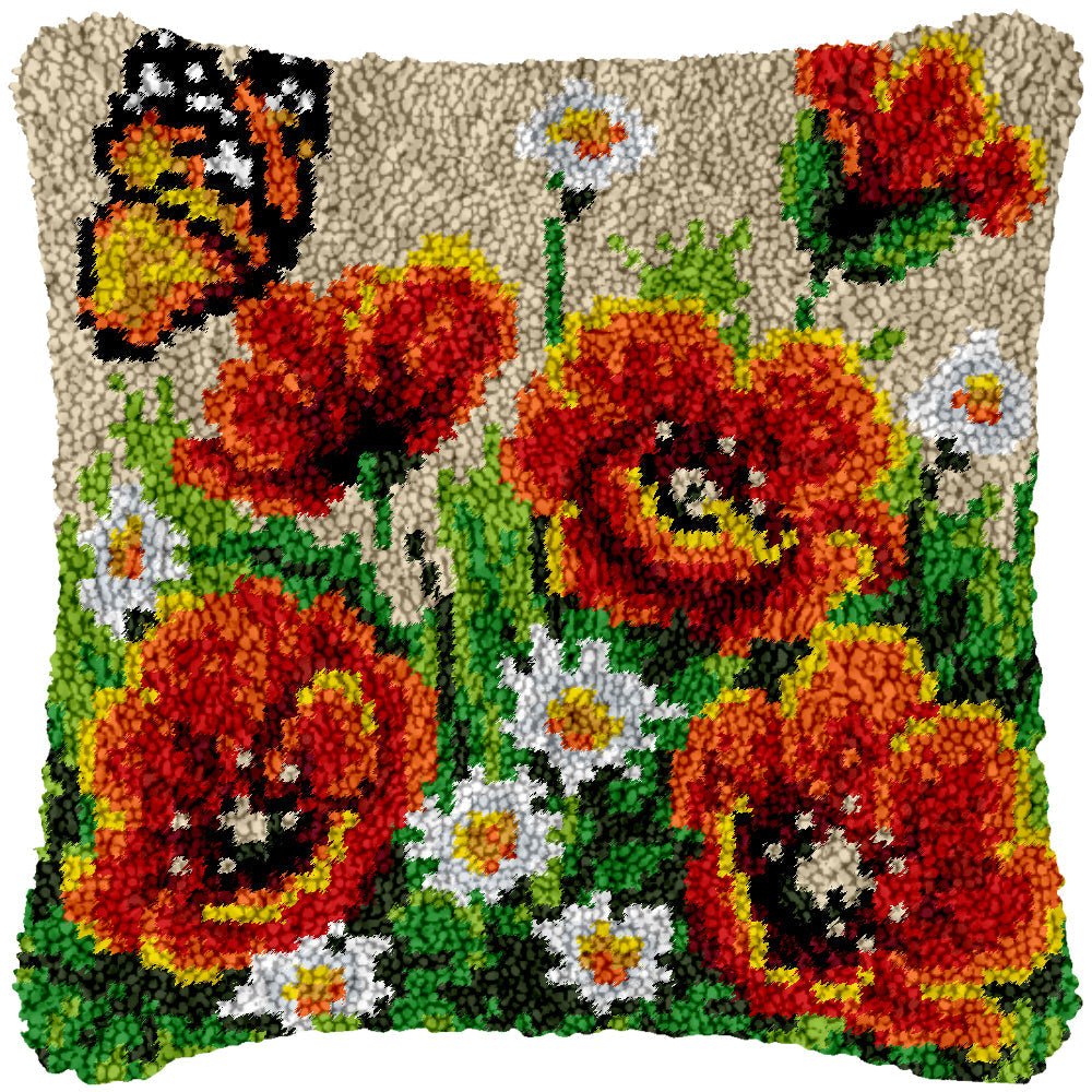 Glowing Marigolds - Latch Hook Pillow Kit (US Stock) - Latch Hook Crafts