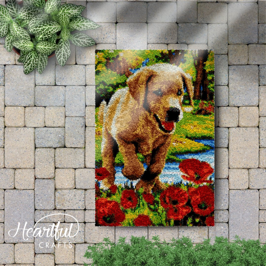 Jolly Labrador - Latch Hook Rug Kit (US Stock) - Latch Hook Crafts