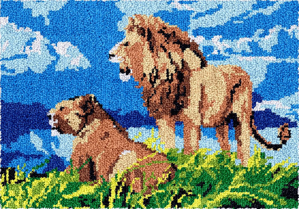 Lioness and her King - Latch Hook Rug Kit - Latch Hook Crafts