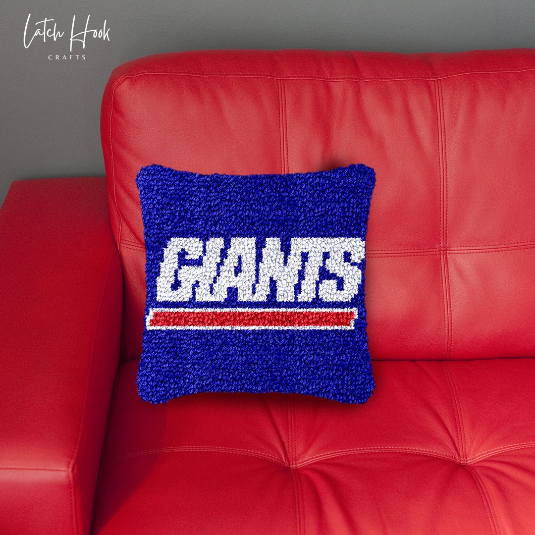 New York Giants - Latch Hook Pillowcase Kit - Latch Hook Crafts