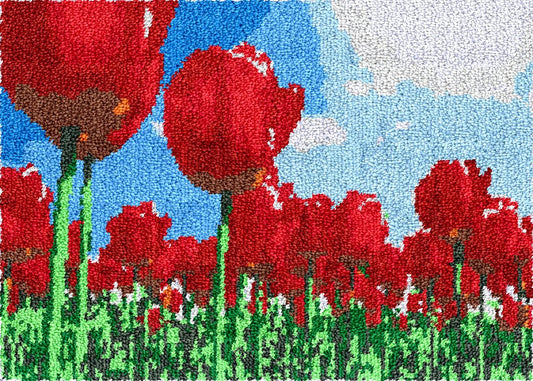 Red Tulips - Latch Hook Rug Kit - Latch Hook Crafts