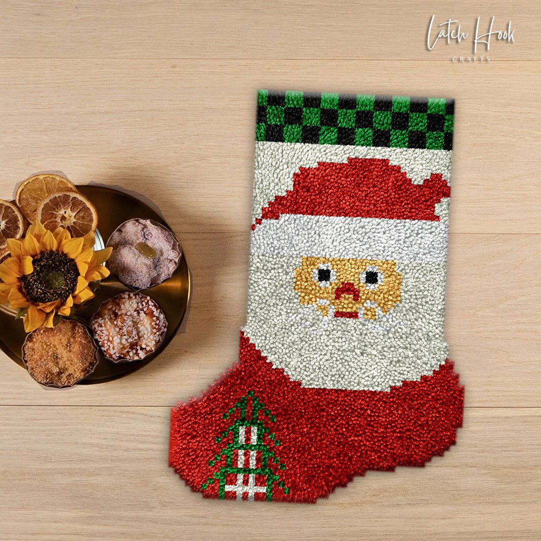 Santa Claus - Latch Hook Stockings Kit - Latch Hook Crafts