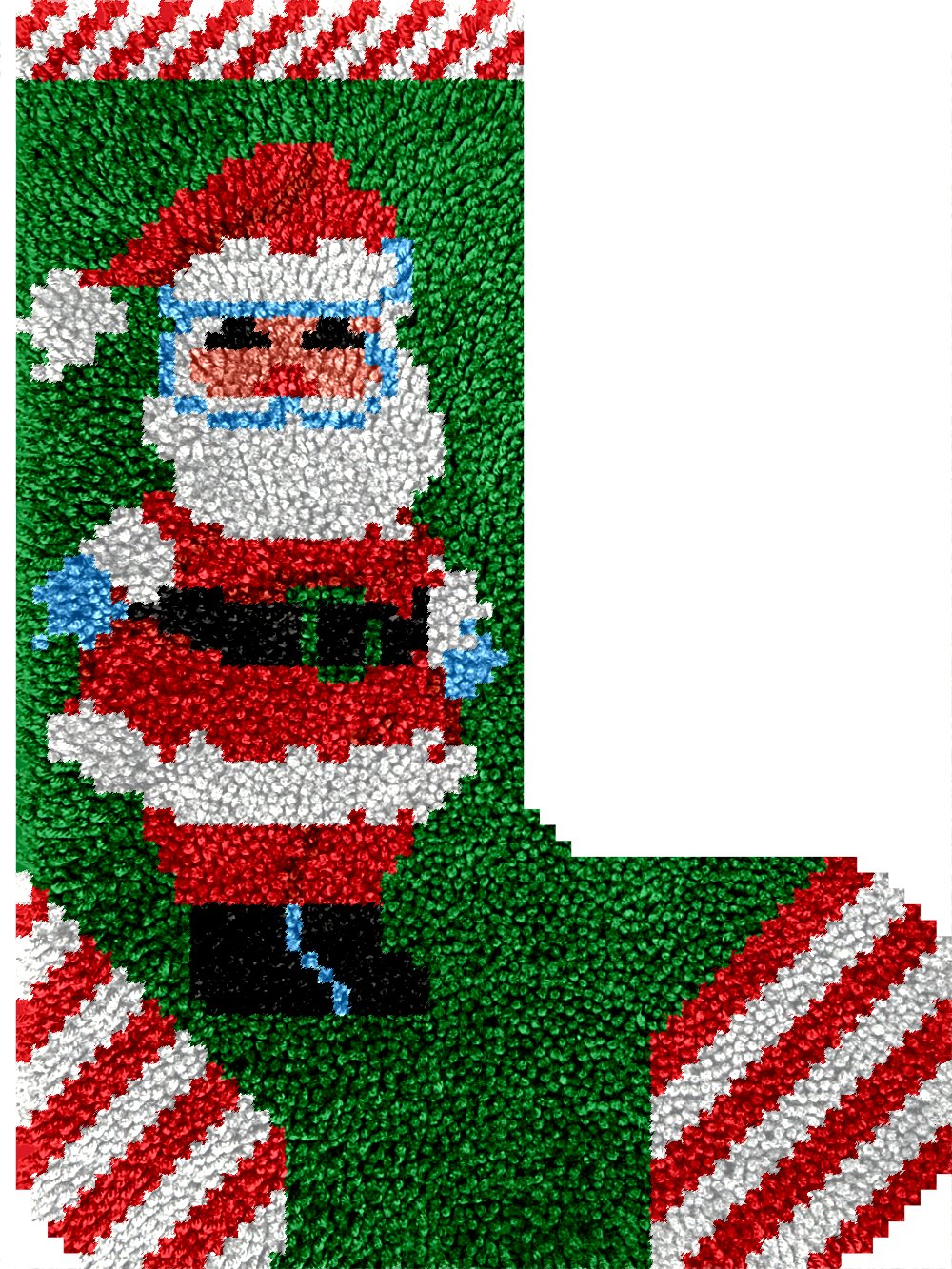 Santa Stripes - Latch Hook Stockings Kit - Latch Hook Crafts