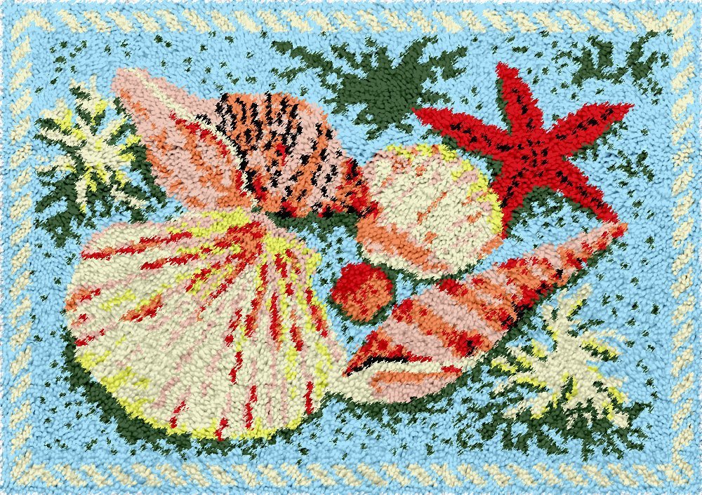 Seashells by the Seashore - Latch Hook Rug Kit (US Stock) - Latch Hook Crafts