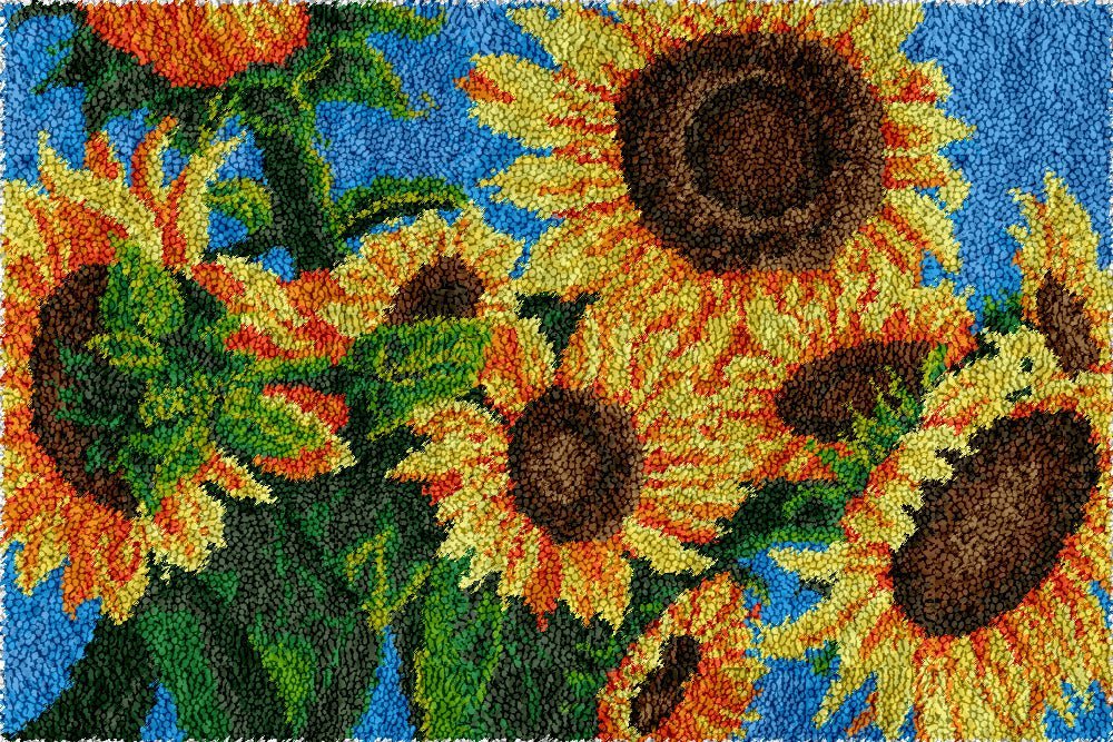 Sunflower Blooms - Latch Hook Rug Kit (US Stock) - Latch Hook Crafts