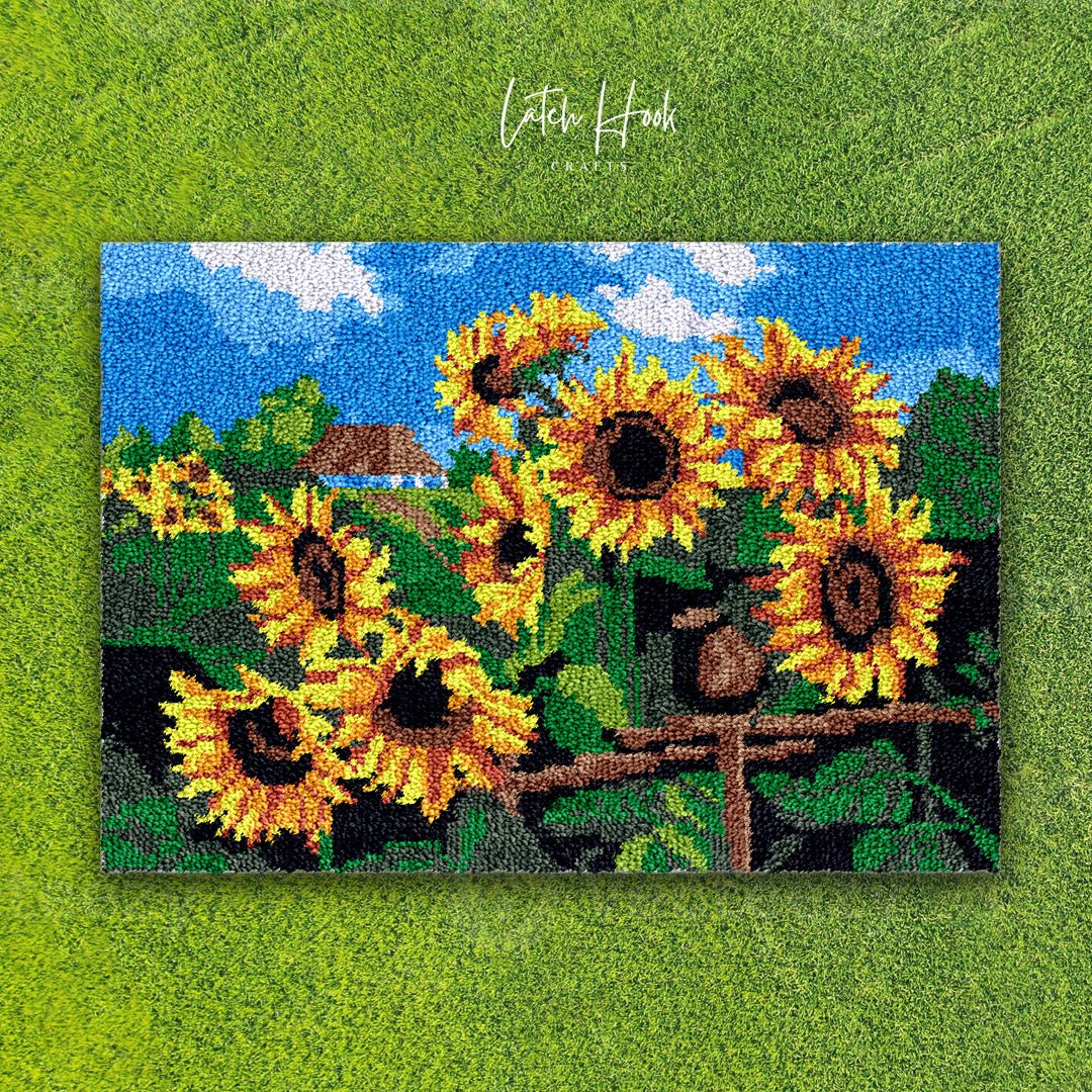 Sunflower Field - Latch Hook Rug Kit - Latch Hook Crafts