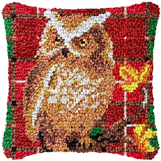 Thoughtful Owl - Latch Hook Pillowcase Kit - Latch Hook Crafts