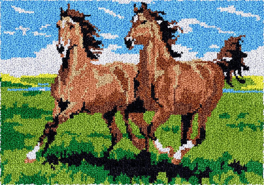 Twin Mares - Latch Hook Rug Kit - Latch Hook Crafts