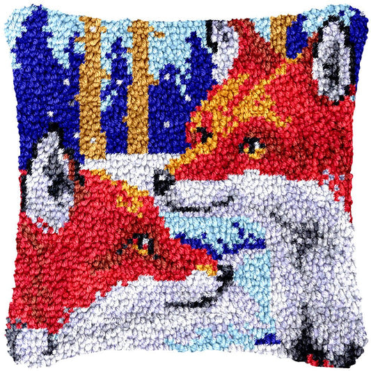 Winter Fox - Latch Hook Pillowcase Kit - Latch Hook Crafts