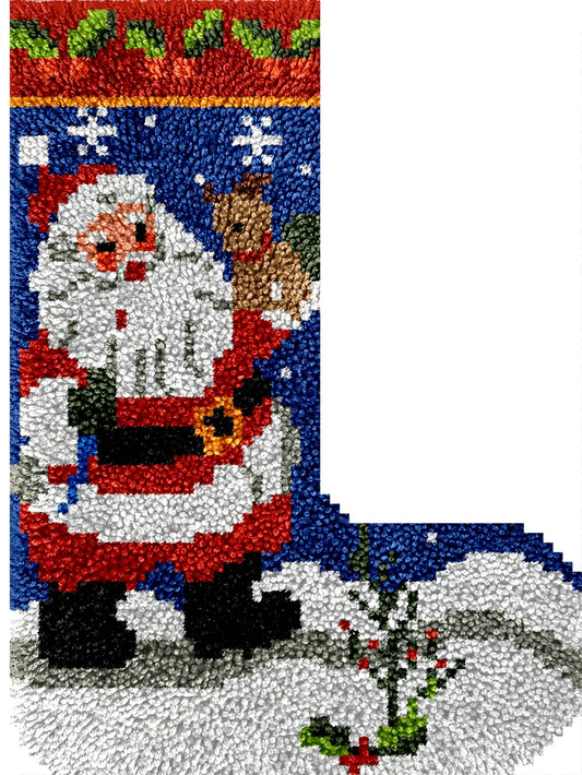 Winter Santa - Latch Hook Stockings Kit - Latch Hook Crafts