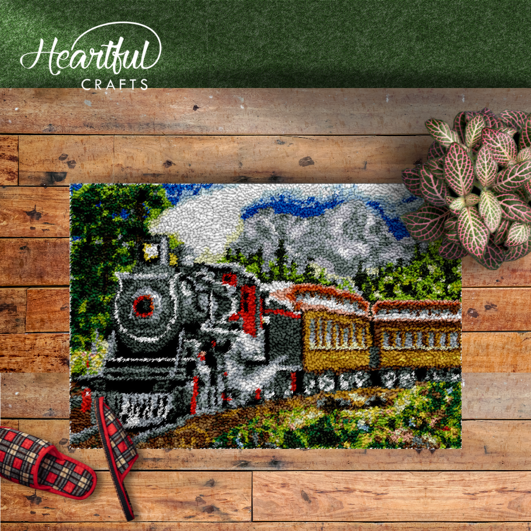 Scenic Railway Latch Hook Rug by Heartful Crafts