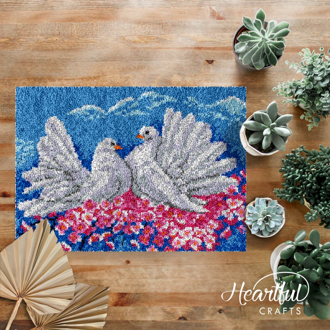 Amorous Dove - Latch Hook Rug Kit - Latch Hook Crafts