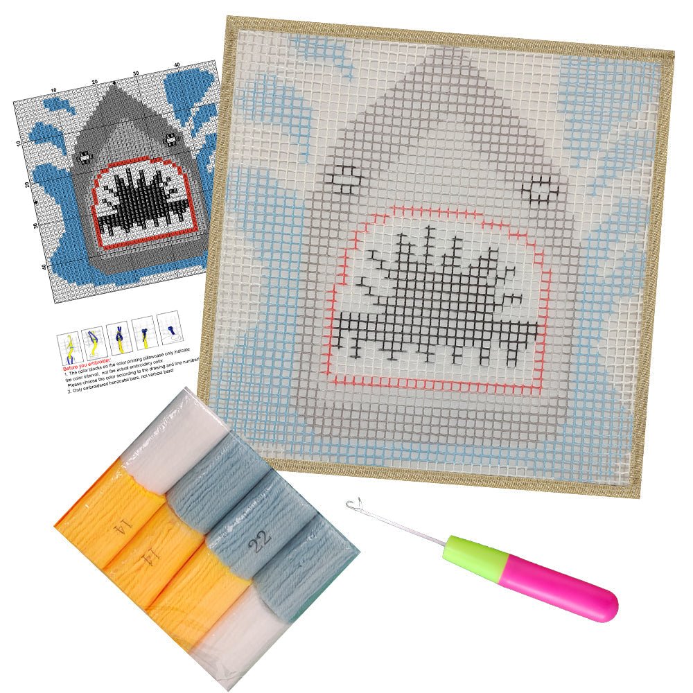 Angry Shark Latch Hook Making Kit For Kids – Latch Hook Crafts