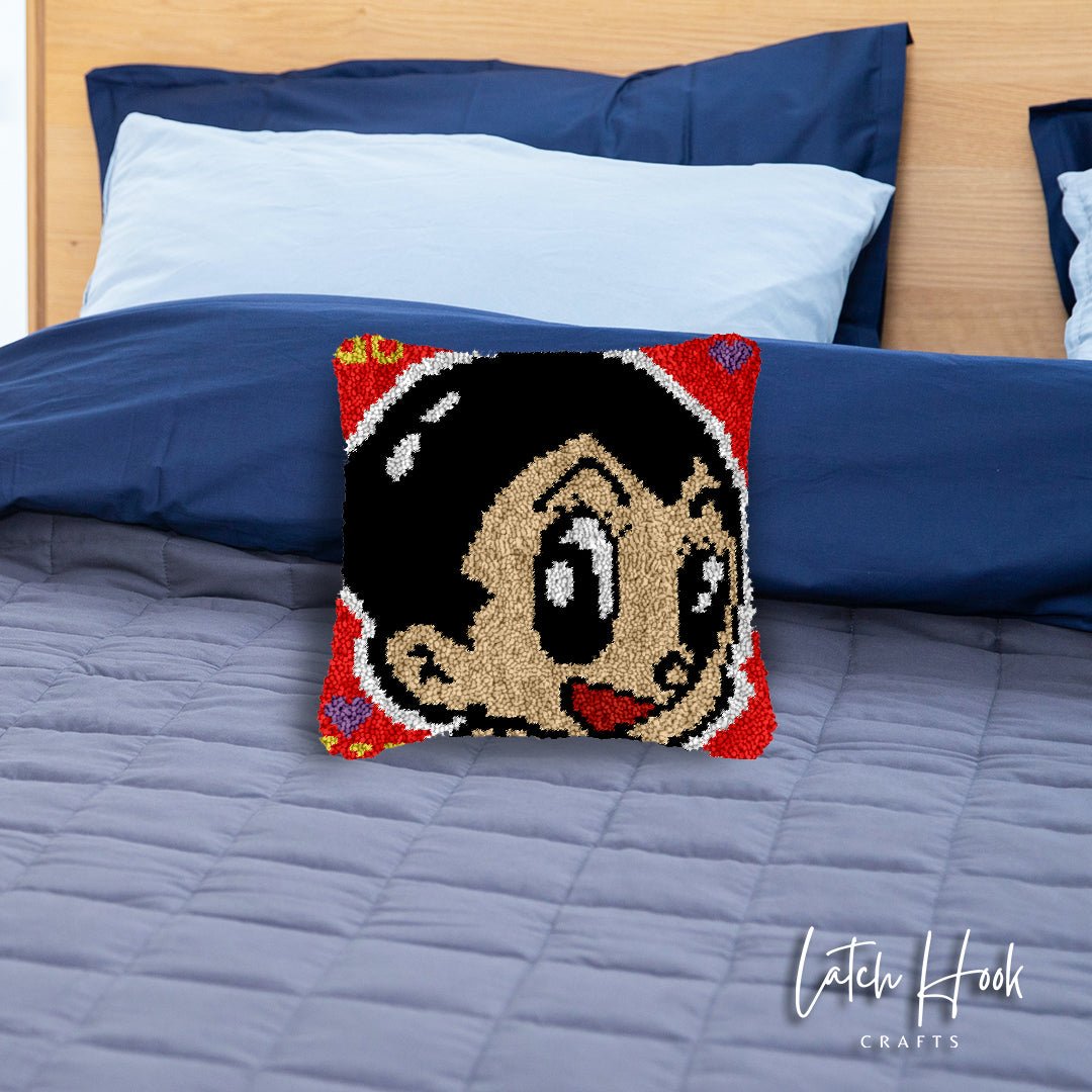 Astroboy - Latch Hook Pillowcase Kit - Latch Hook Crafts