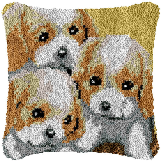 Bonding Pups - Latch Hook Pillowcase Kit - Latch Hook Crafts