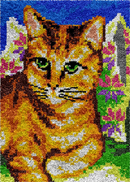 Bored Kitty - Latch Hook Rug Kit - Latch Hook Crafts