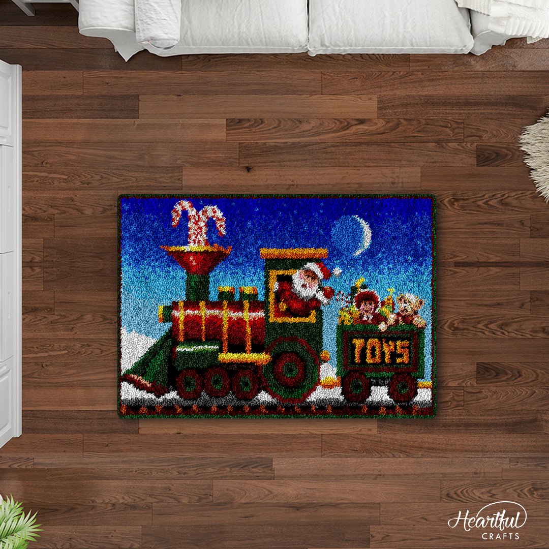 Christmas Train - Latch Hook Rug Kit - diy-latch-hook