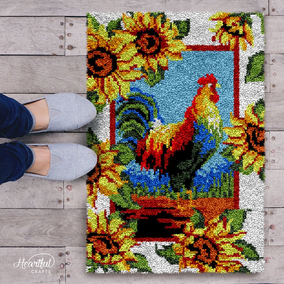 Fighting Rooster - Latch Hook Rug Kit - Latch Hook Crafts