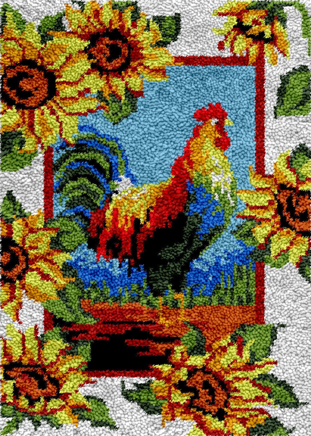 Fighting Rooster - Latch Hook Rug Kit - Latch Hook Crafts