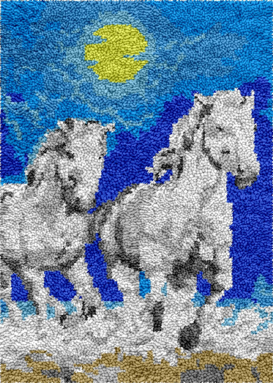 Gallop by the Beach - Latch Hook Rug Kit - Latch Hook Crafts
