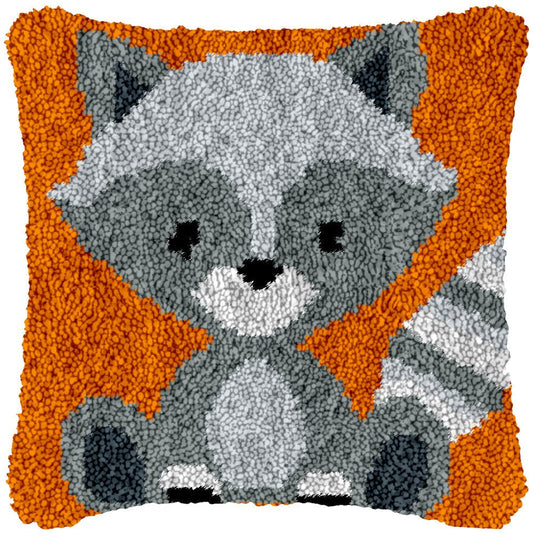 Grey Racoon - Latch Hook Pillowcase Kit - Latch Hook Crafts