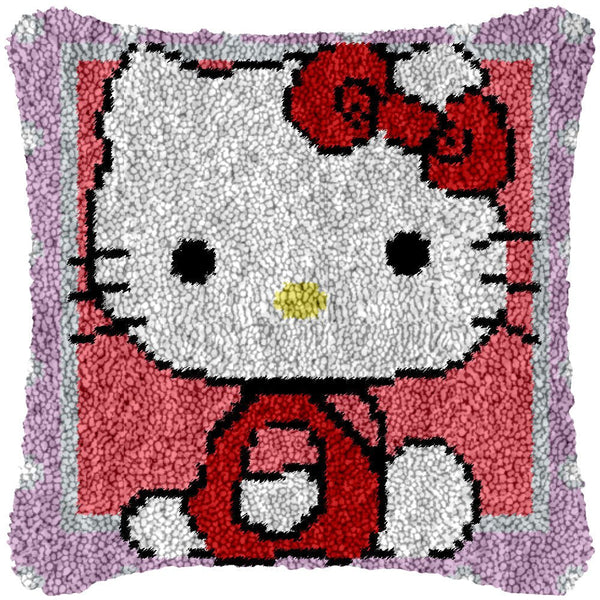 Hello Kitty Red - Latch Hook Pillow Kit