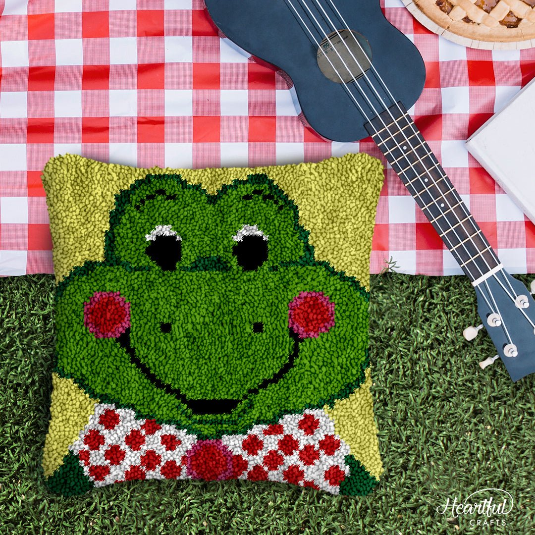 Hungry Frog - Latch Hook Pillowcase Kit - Latch Hook Crafts