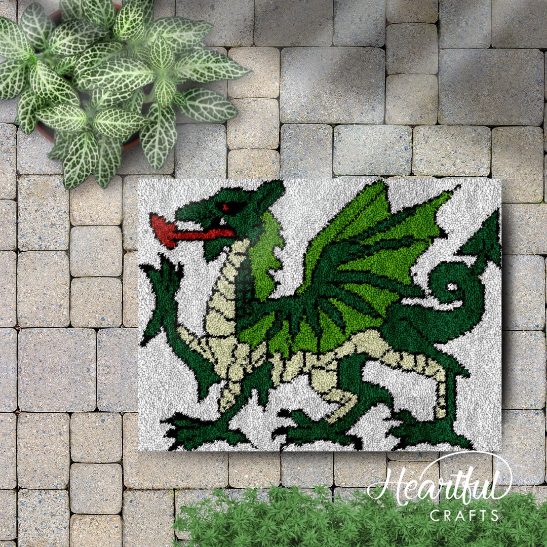 Marching Dragon - Latch Hook Rug Kit - Latch Hook Crafts