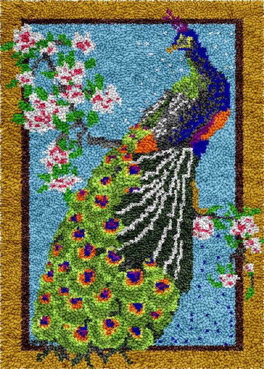 Oriental Peacock - Latch Hook Rug Kit - Latch Hook Crafts