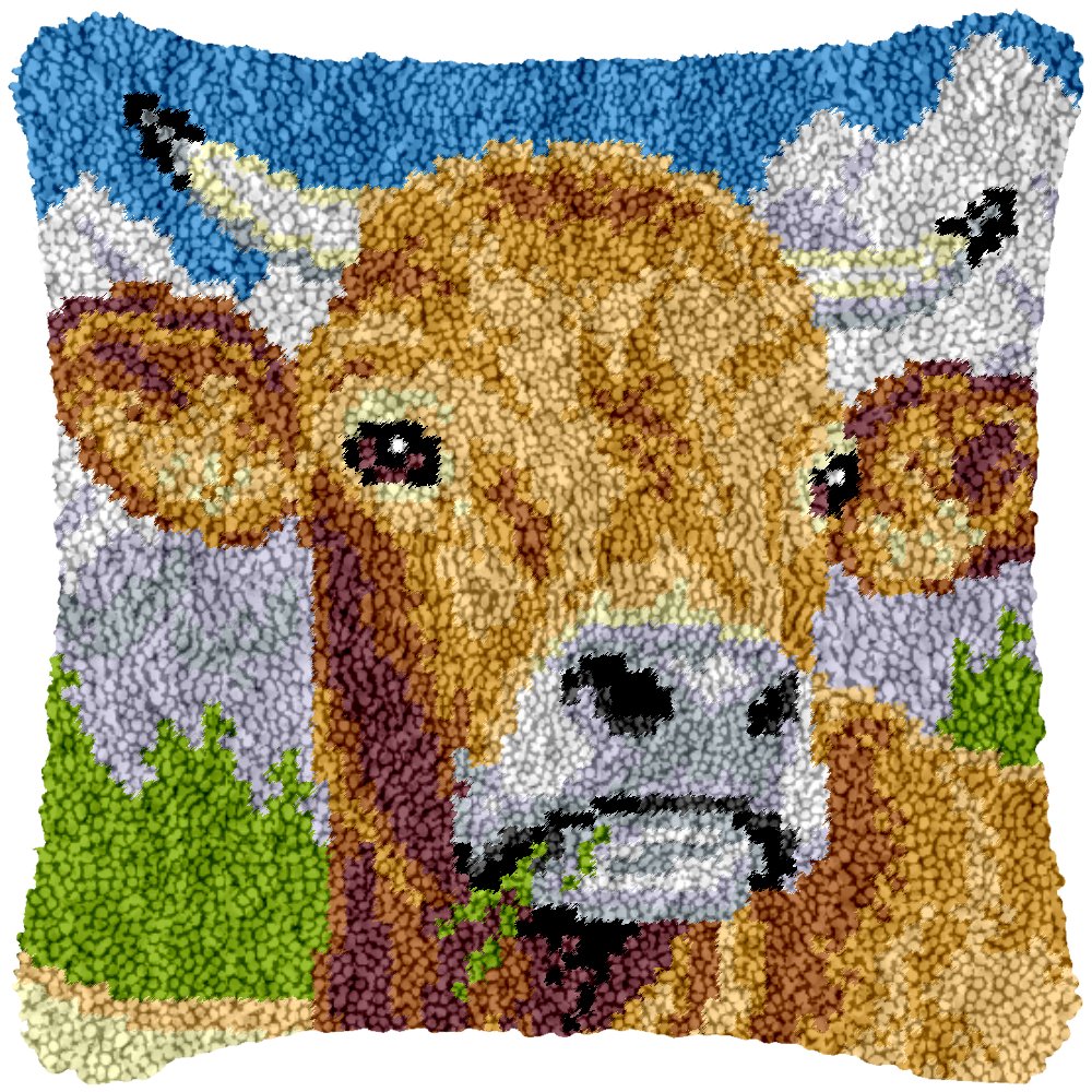 Roaming Cow DIY Latch Hook Pillowcase Making Kit For Adults – Latch ...