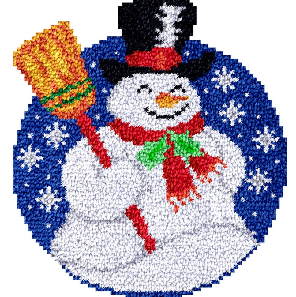 Snowman Broom Diy Latch Hook Rug Making Kit For Adults Latch Hook Crafts