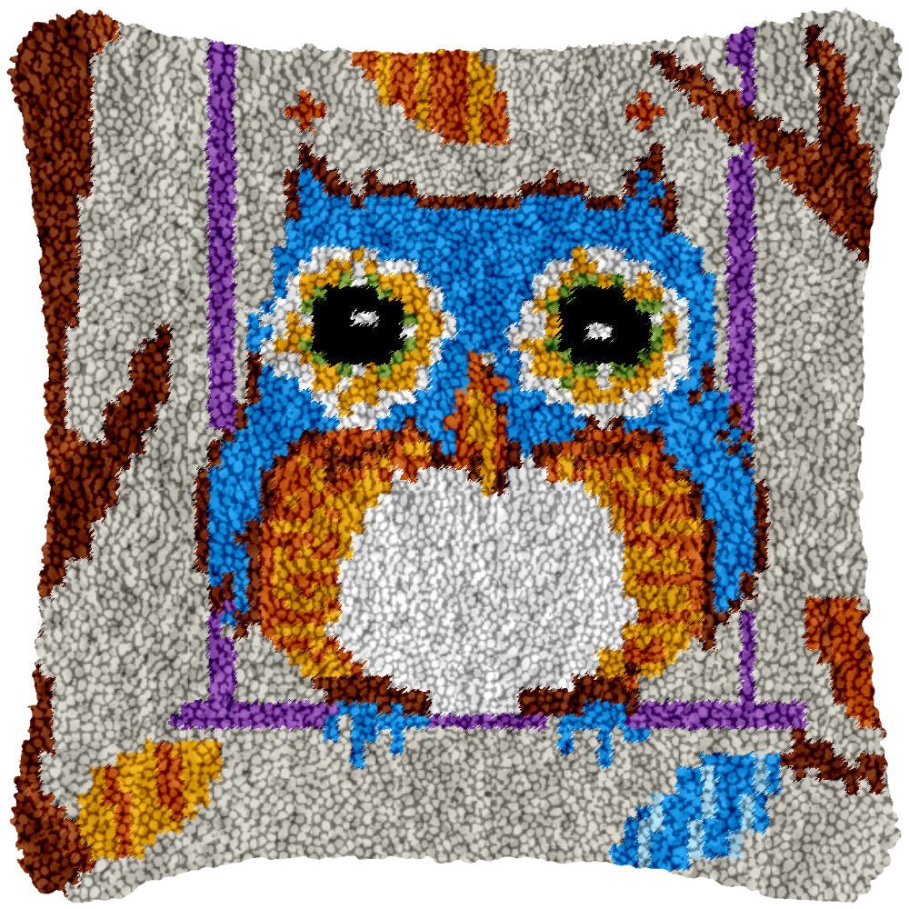 Swinging Owl - Latch Hook Pillowcase Kit - Latch Hook Crafts